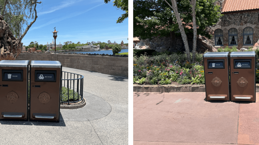 More Solar-Powered Trash & Recycling Bins Appear Around World Showcase at EPCOT