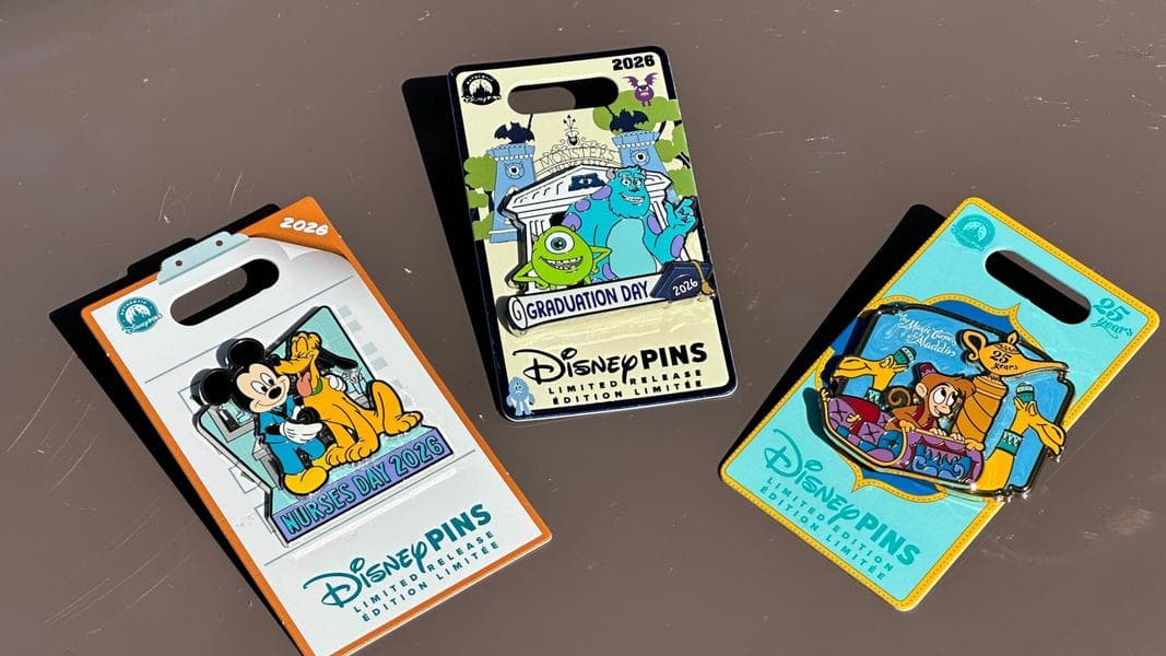 Disney World Pin Tuesday: Magic Carpets of Aladdin 25th Anniversary, Graduation, Nurses Day