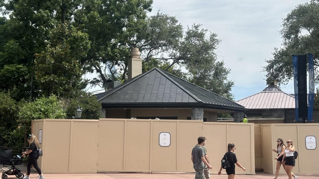 More Stone Work Added to Former Refreshment Port at EPCOT, Roof Touched Up