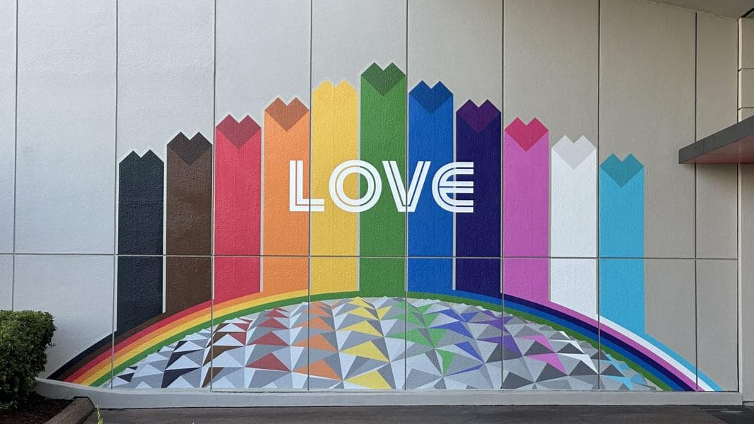 Spaceship Earth Rainbow Mural Back at EPCOT for Pride Month 2026