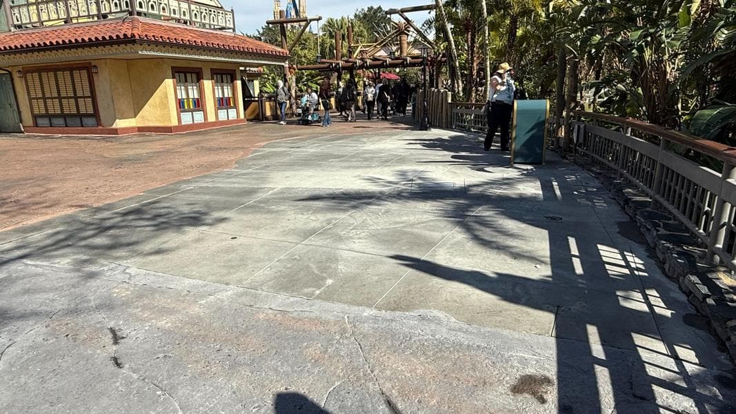 Adventureland Kiosks Moved To Wrap Up Still Incomplete Pavement Project in Magic Kingdom