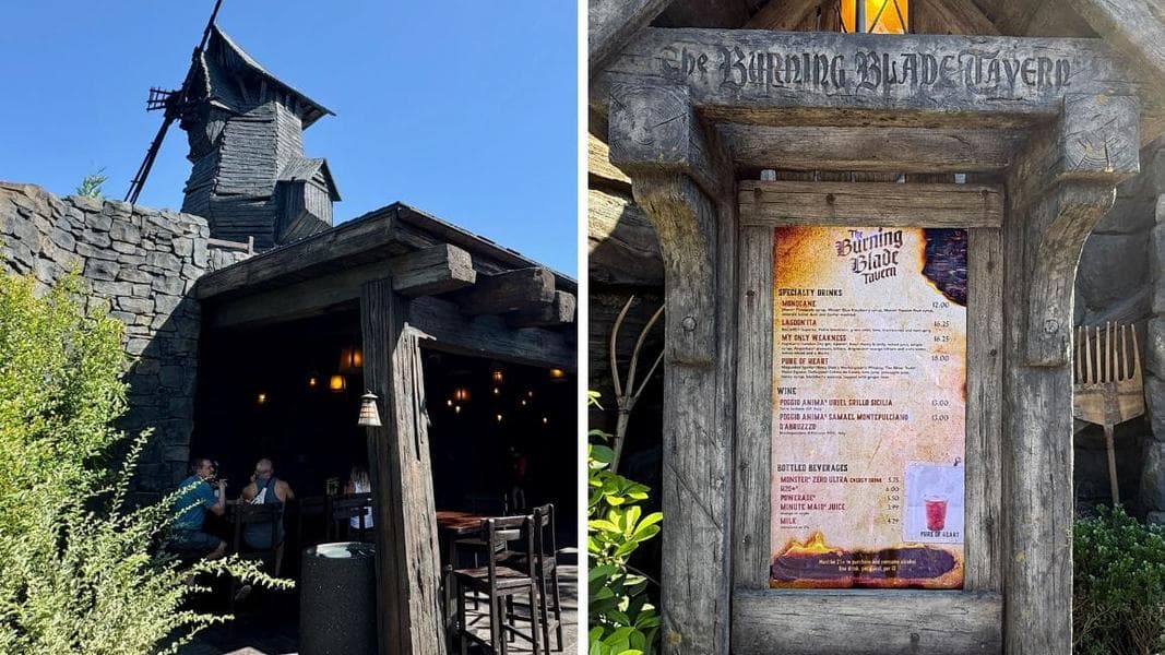 Full Menu (With Prices) for The Burning Blade Tavern in Dark Universe at Epic Universe